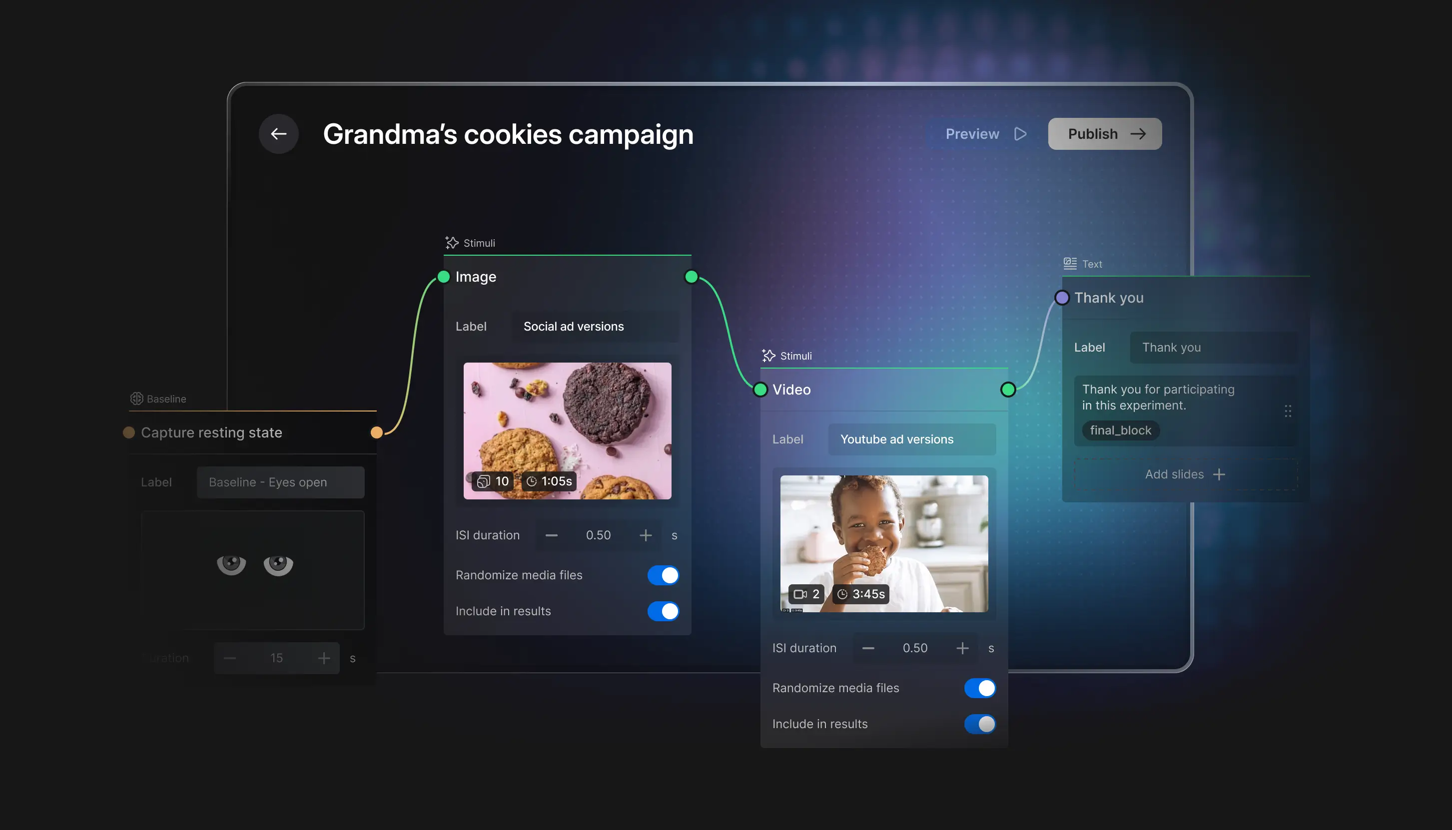 Highlight of the Experiment Builder